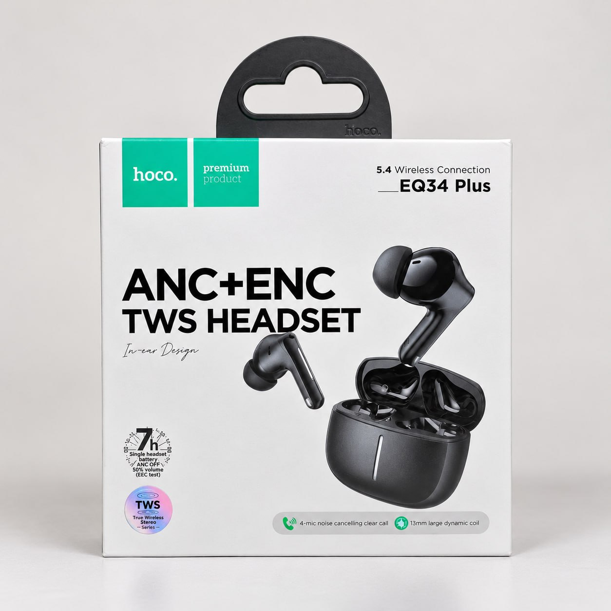 Hoco EQ34 Plus ANC+ENC TWS Wireless Earbuds - Black