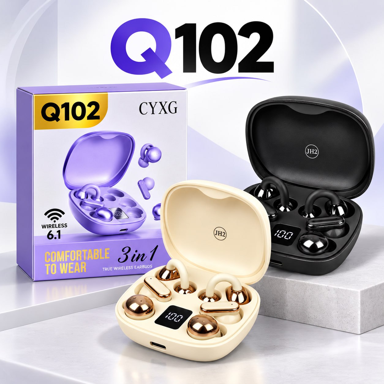 CYXG Q102 3-in-1 Wireless Earbuds! 